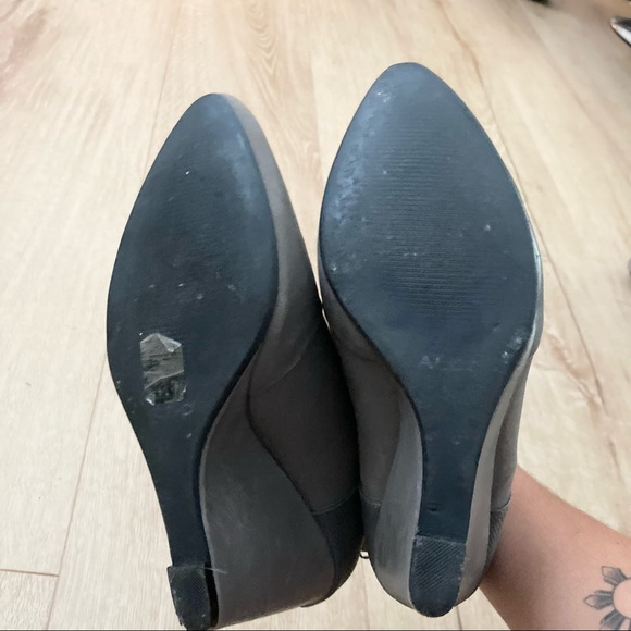 Aldo Gray Leather Wedge Booties - Picture 6 of 8